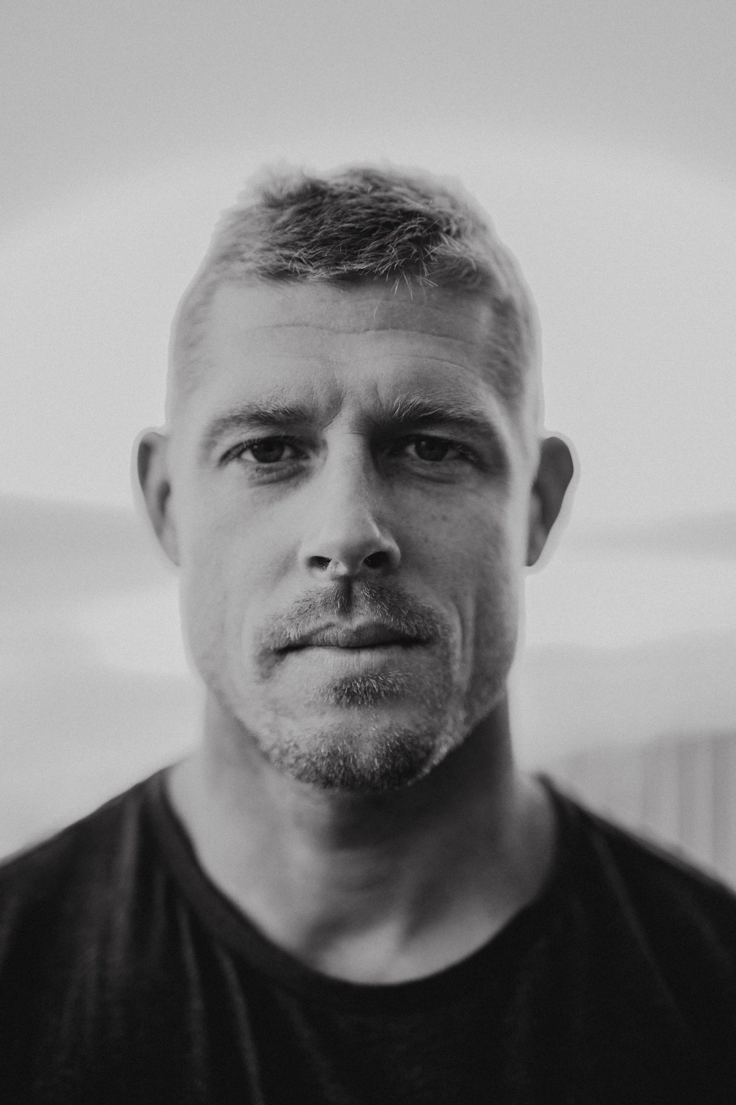 Mick Fanning black and white portrait 