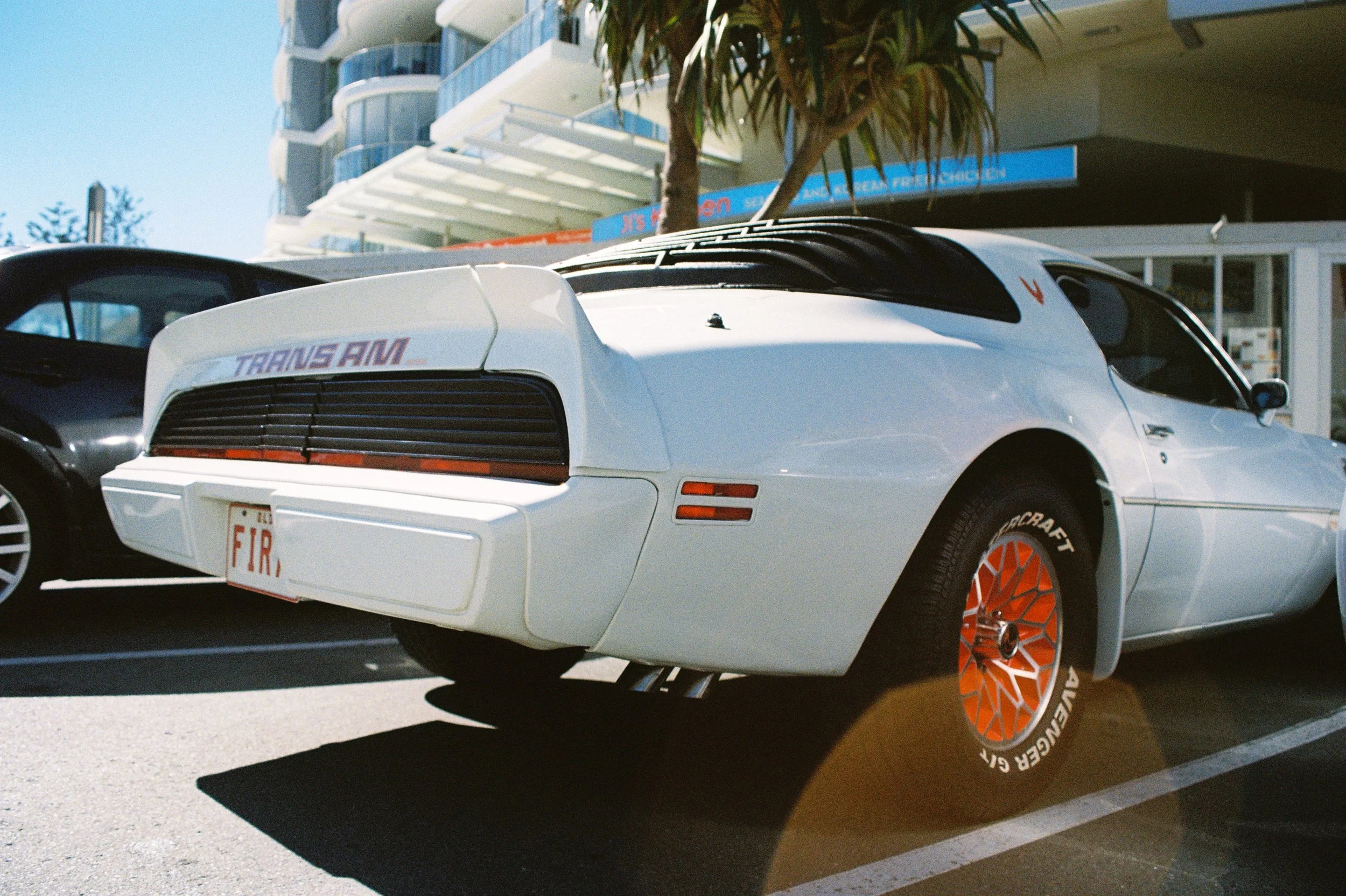 35mm photo white corvette 