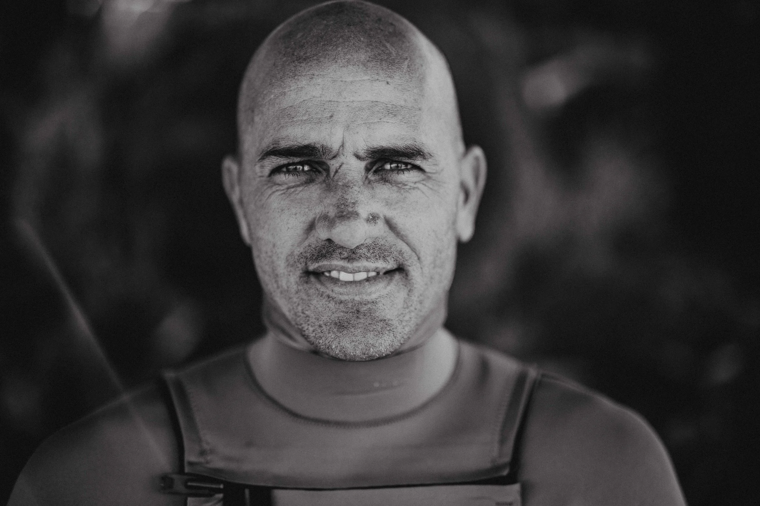 Kelly slater black and white portrait 