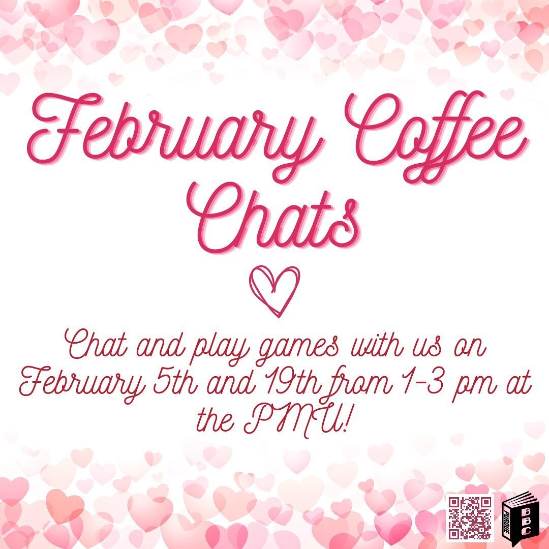 Coffee chats this month are on February 5th and 19th! Take a break from studying and come chat 💕☕️