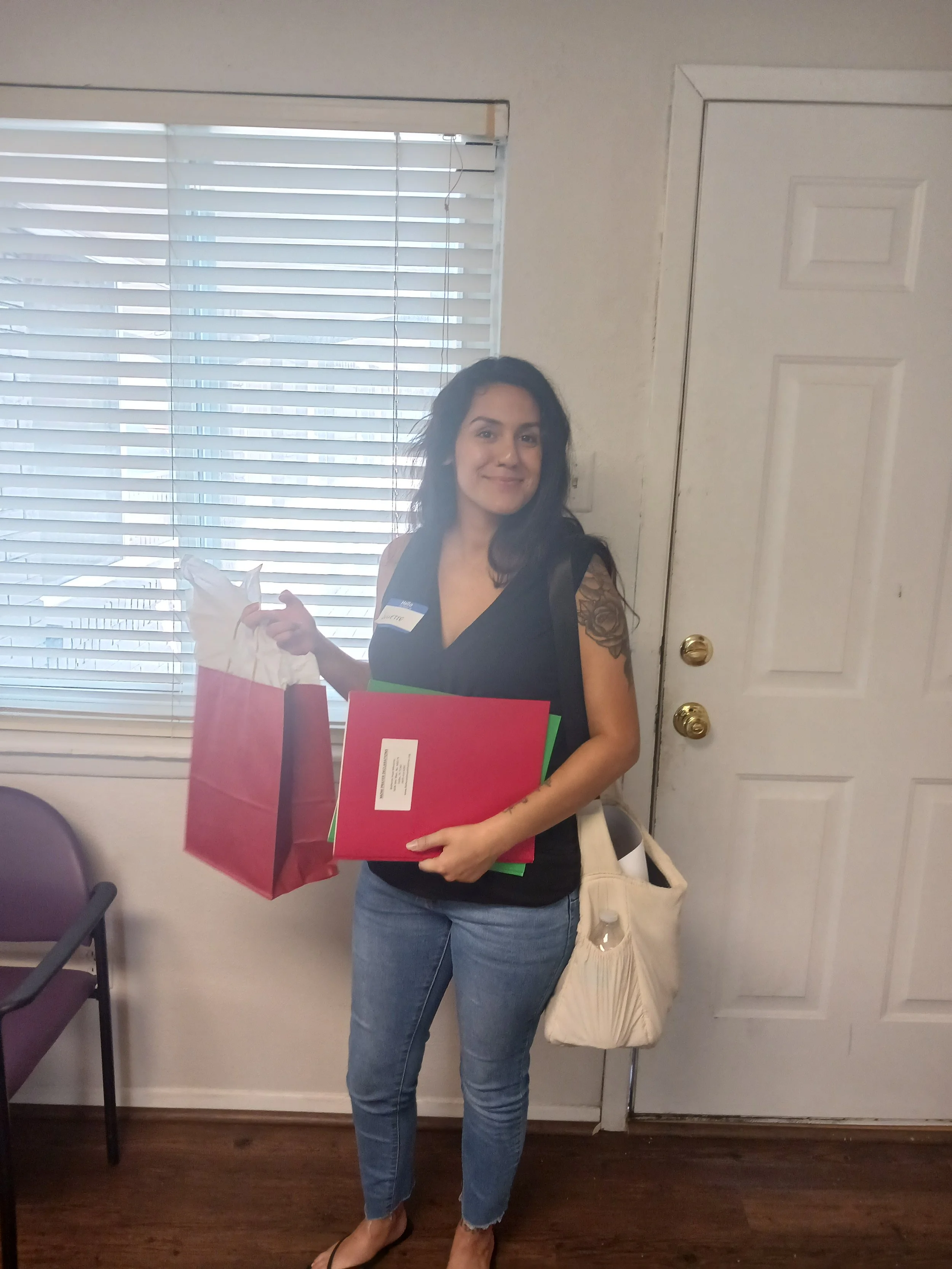 Gift Bags and Prayer Folders given to Single Mom and Children during community outreach on 9/13/25