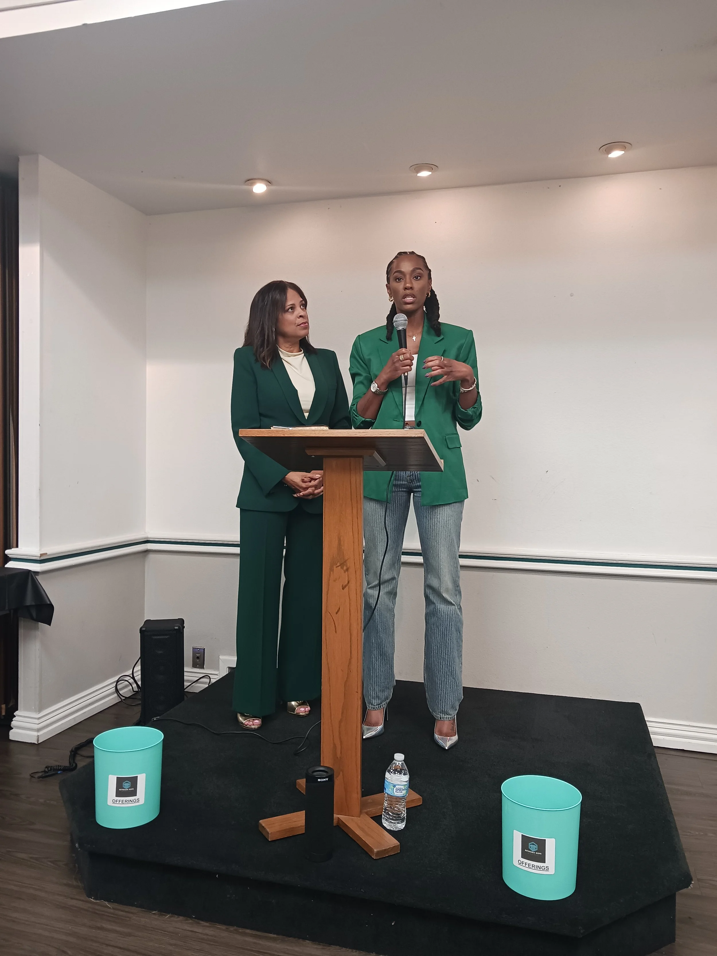 Deanna and Shatory ministering the Word of the Lord at the Prophetic Worship, Word & Prayer 10/3/25