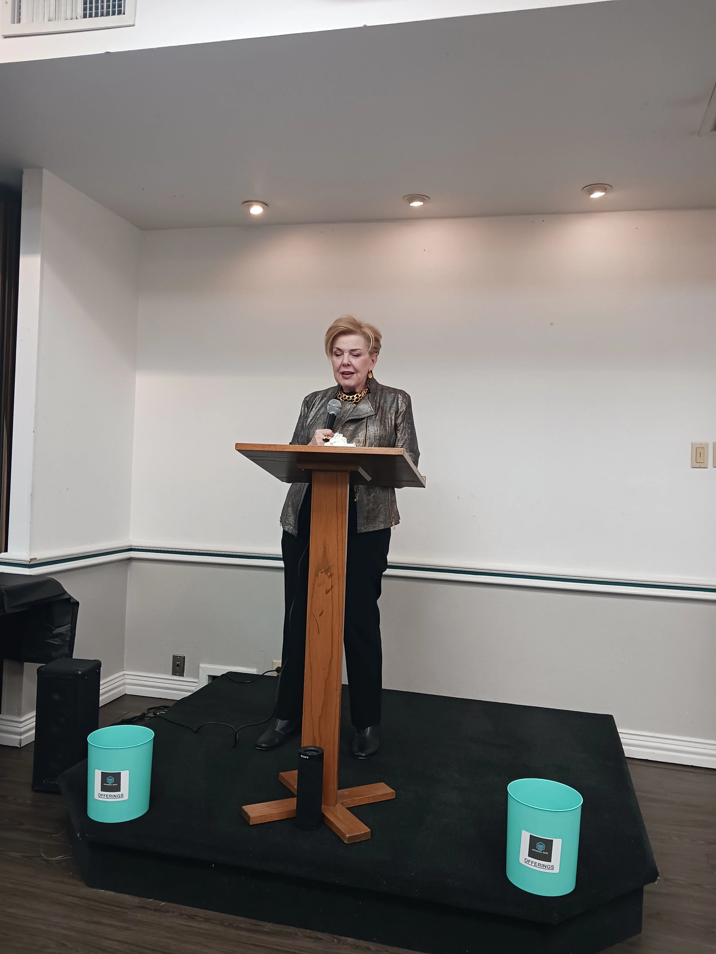 Sally ministering the Word of the Lord at the Prophetic Worship, Word & Prayer 11/7/25