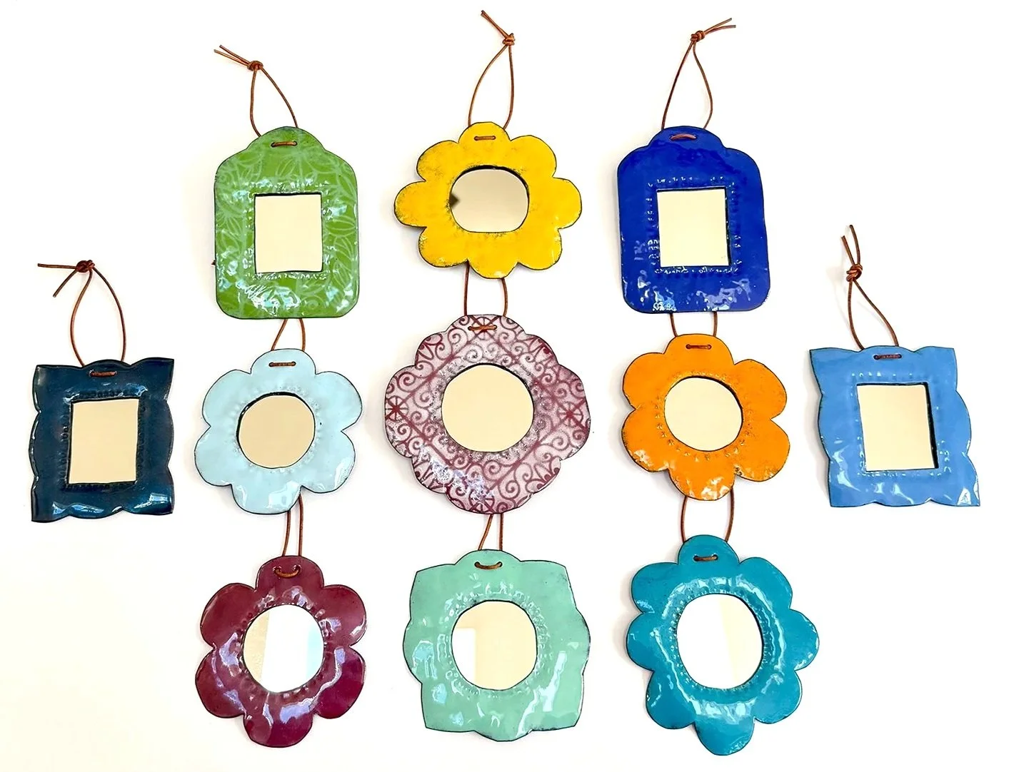 Small Enamel Mirrors