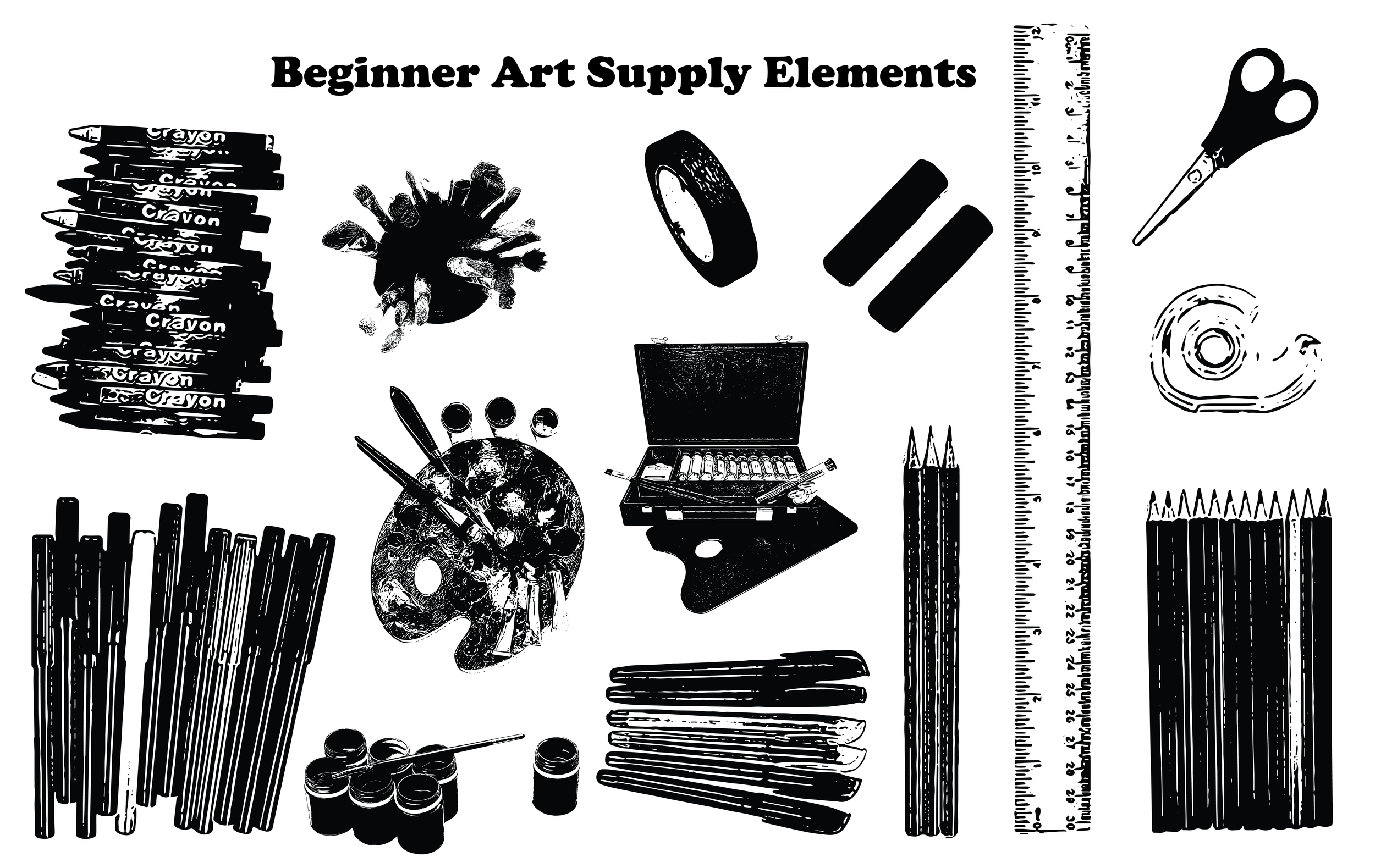 Beginner Art Supplies - BCG Vector Pack