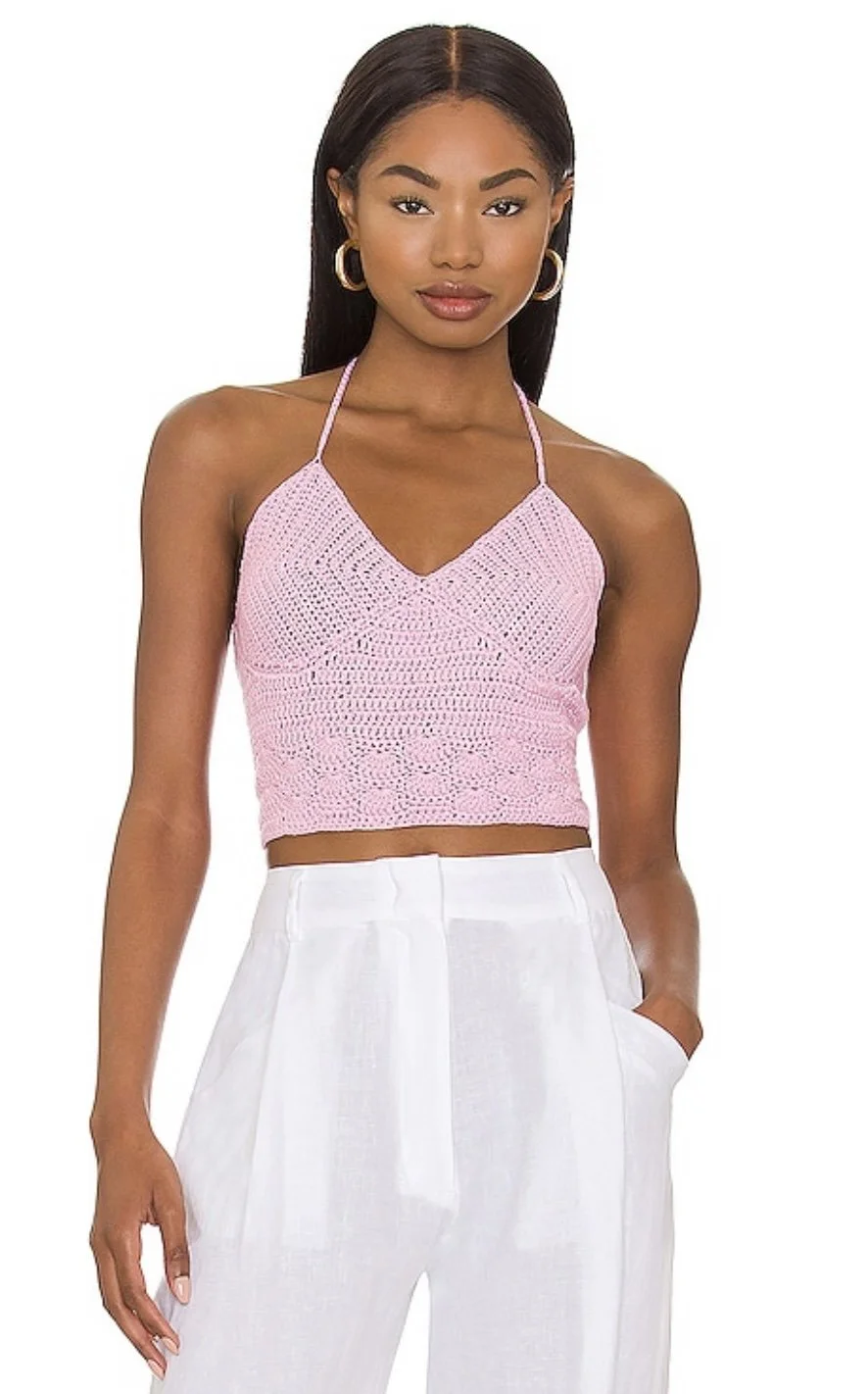 Elise Crochet Halter Top 
brand: MORE TO COME