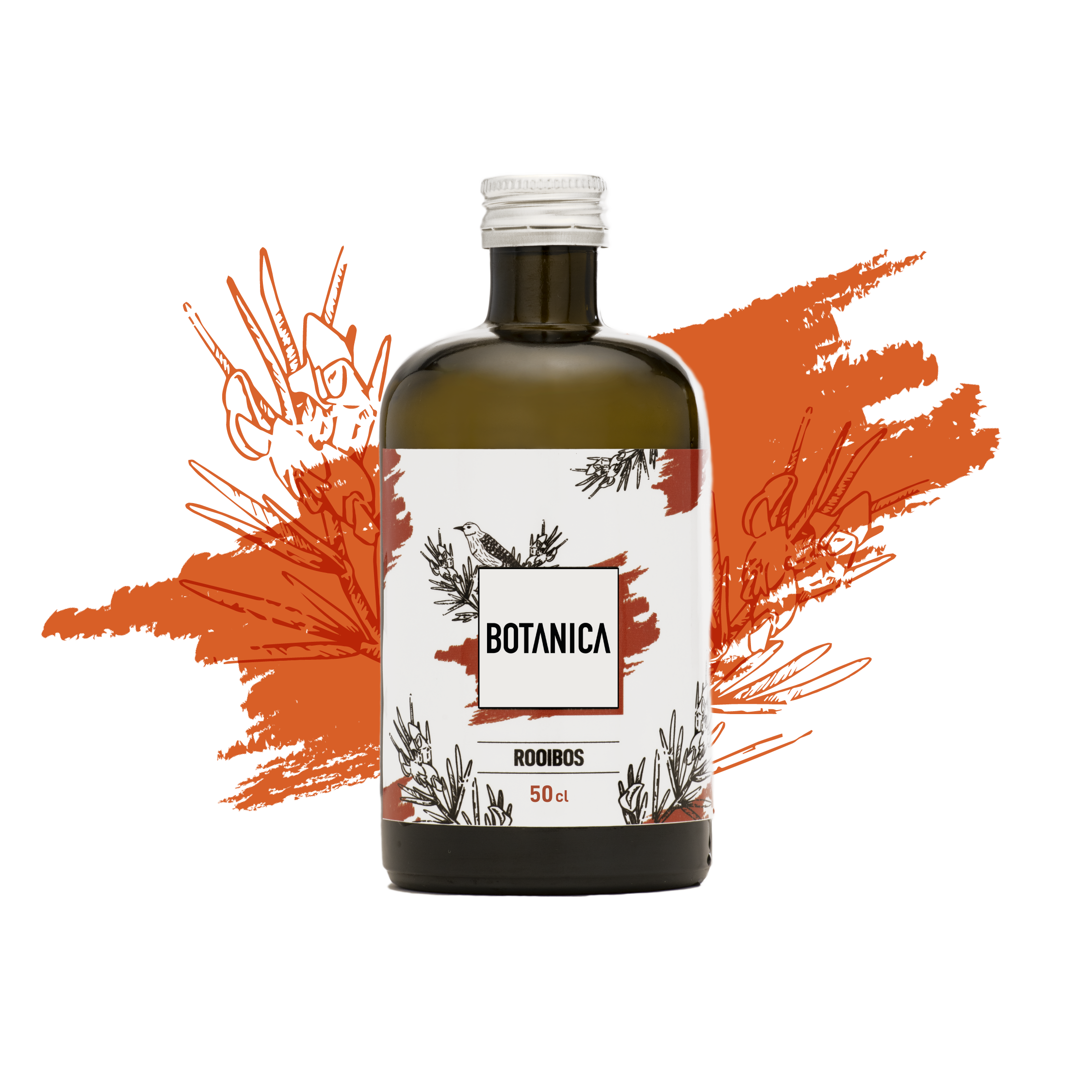 Estratto botanico analcolico di Rooibos BOTANICA, ottenuto a ultrasuoni, pensato per la mixology e la creazione di drink analcolici complessi e bilanciati.
