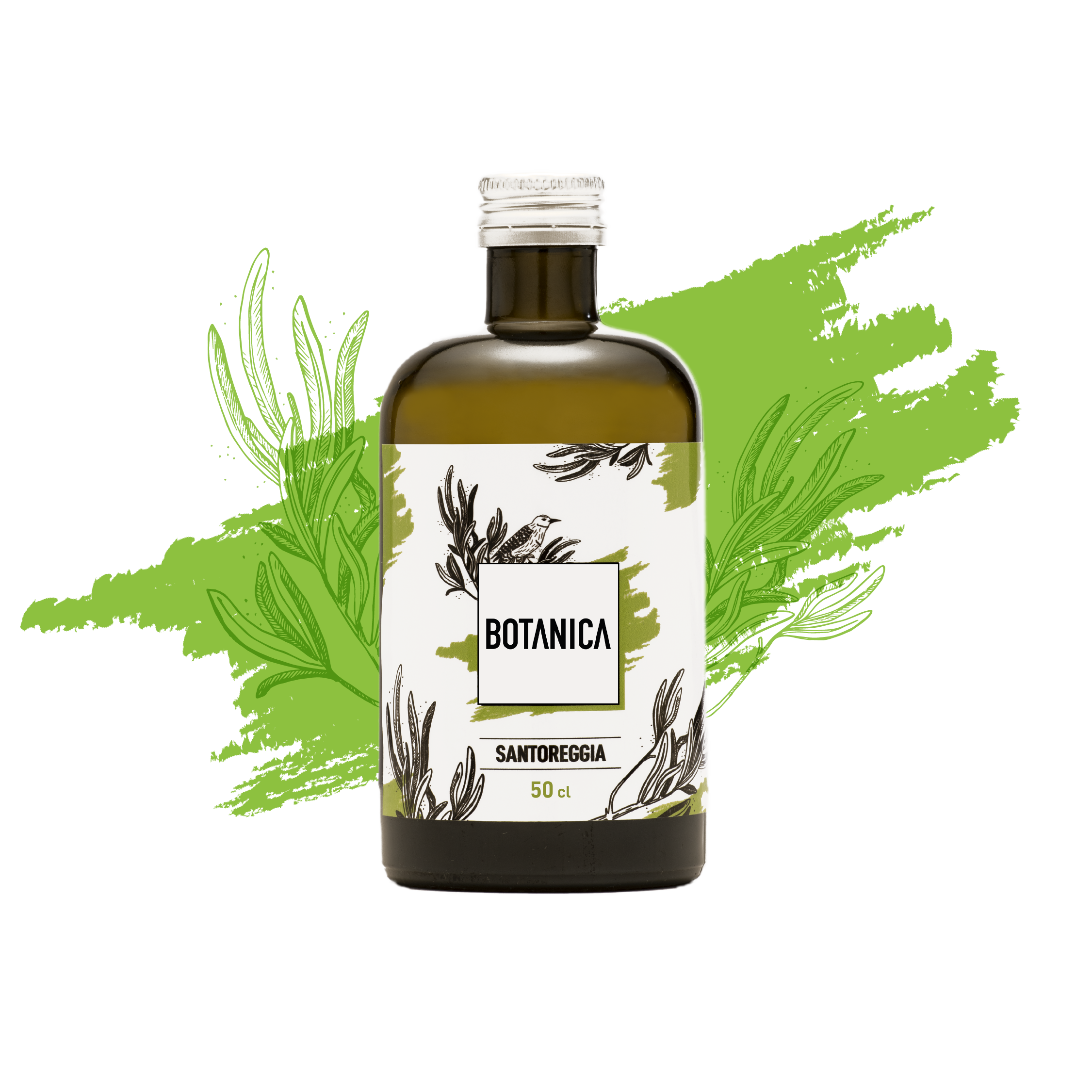 Estratto botanico analcolico di Santoreggia BOTANICA, realizzato con estrazione a ultrasuoni, ideale per la miscelazione e cocktail analcolici a base erbacea.