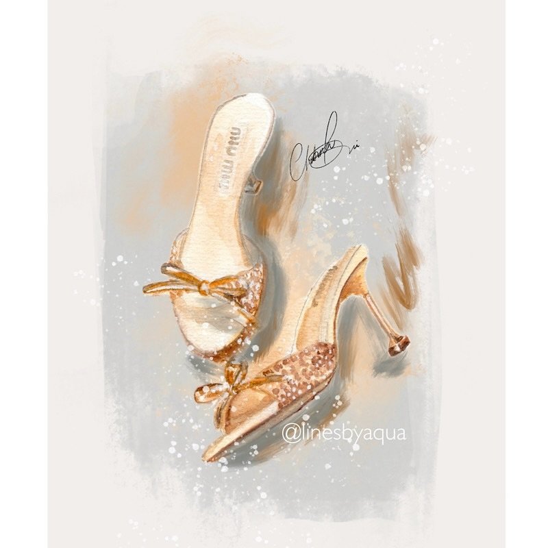 ✨ HAPPY NEW YEAR 2025! ✨
Let&rsquo;s dance into the new year and make it shine! 💛💛💛 
@miumiu
.
.
.
#miumiu #miumiushoes #drawingshoes #heels #fashionshow #fashionrunway #fashionportrait #portraitdrawing #linesbyaqua #portraitart #drawing #artist #