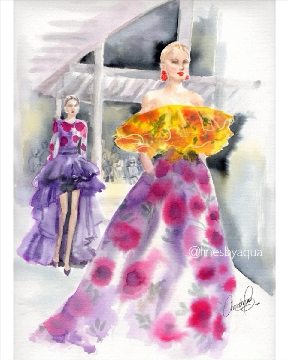 Blooming in Madrid 🌺💐🌹
@carolinaherrera S/S26 by @wesgordon

#HerrerainMadrid

.
.
.
.
#carolinaherrerass26 #ss26 #nyfw #floral #blooming #wesgordon #sydneyartist #fashionmoment #linesbyaqua #drawing #fashionillustration #fashionsketch #sketchbook