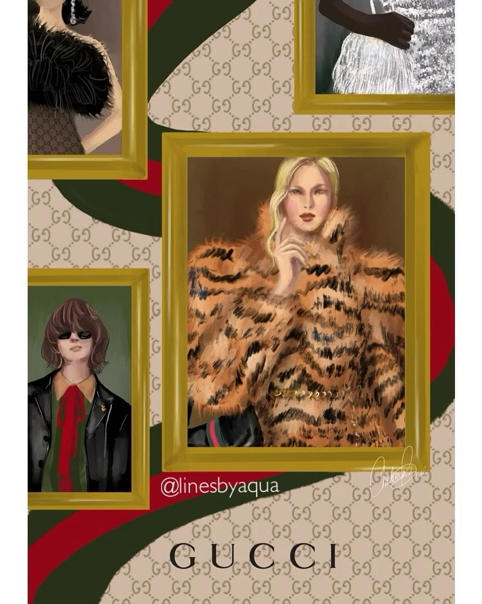&lsquo;La Famiglia&rsquo; @gucci S/S26 by @demna 
Essence of Gucciness - A theatrical recoding of what it means to be Gucci 🤎

.
.
.
.
#gucci #ss26 #milanfashionweek #thetiger #mfw #demna #sydneyartist #fashionmoment #linesbyaqua #drawing #fashionil