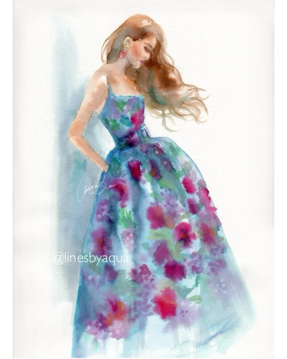 My favourite look from @carolinaherrera Pre-Fall 2026 collection &lsquo;The gardener&rsquo; by @wesgordon 💙🩵💚

I love the colour palette, the blooming floral motifs and how this look reminds me of a garden through the seasons 🍃🌷 Simply beautiful