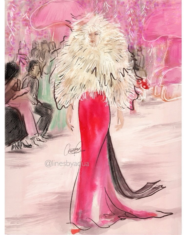 Still in my pink fairy tales @chanel Haute Couture by @matthieu_blazy 

.
.
.
.
#chanel #hautecouture #illustration #fashionillustration #artwork