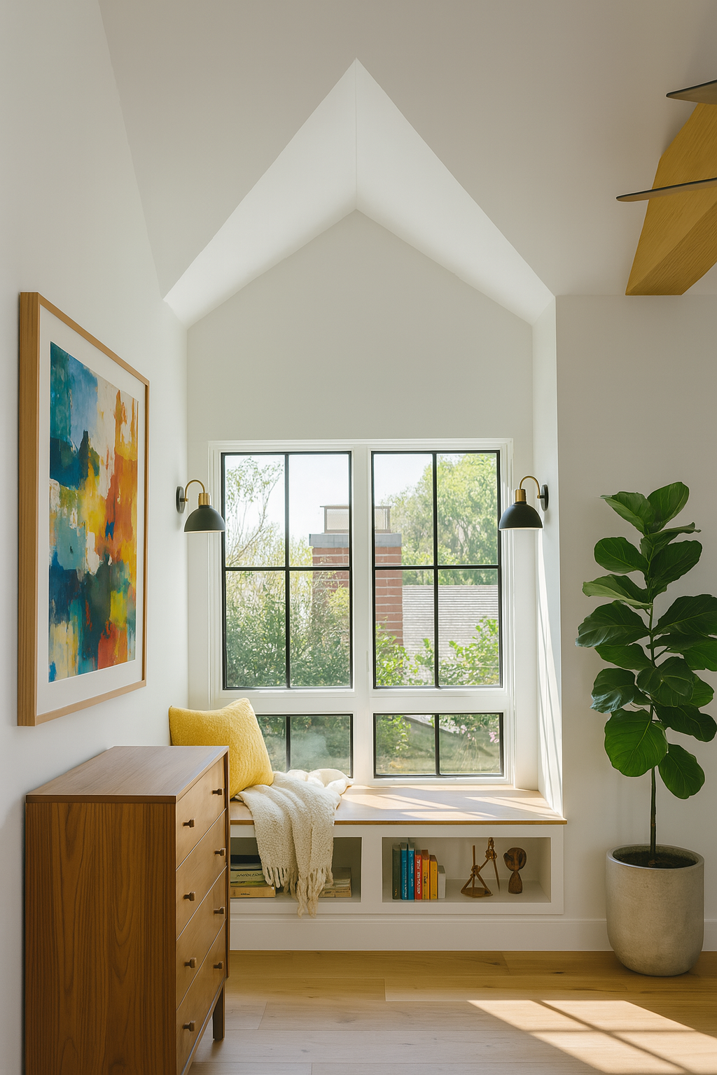 Window seats are a nice complement to the main bedrooms.