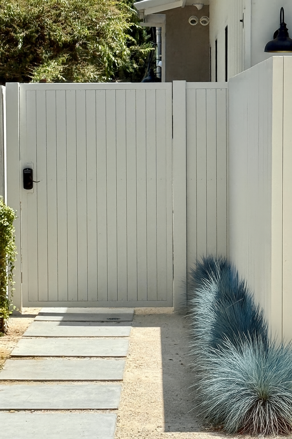 The private ADU entrance at the side of the house.