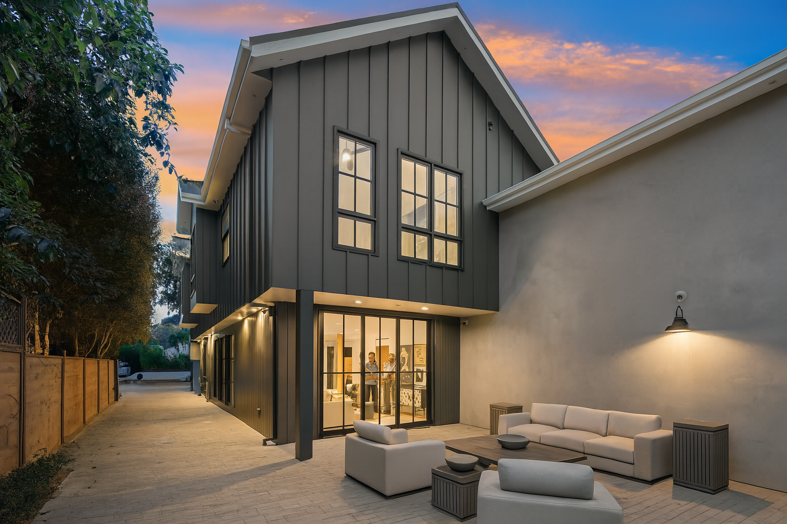 The back patio of the main house.