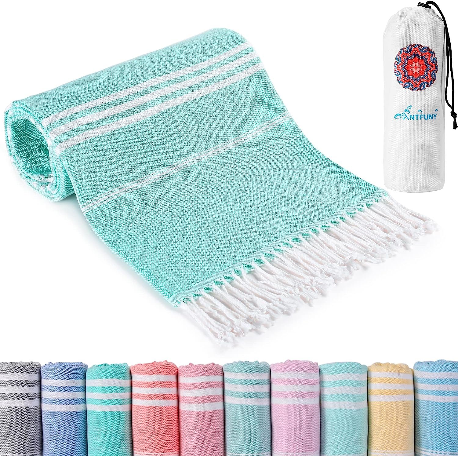 Cotton Turkish Beach Towels Quick Dry Sand Free Oversized