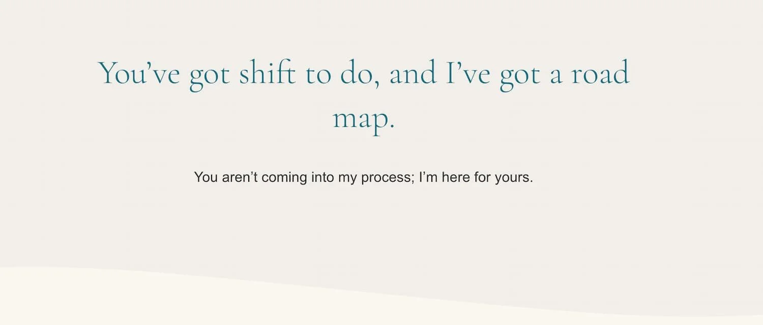 A clip from a website which has the words, you've got shift to do, and I've got a road map.