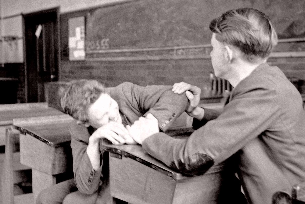 Larking about in class, Bablake School, Coventry, 20 May 1955