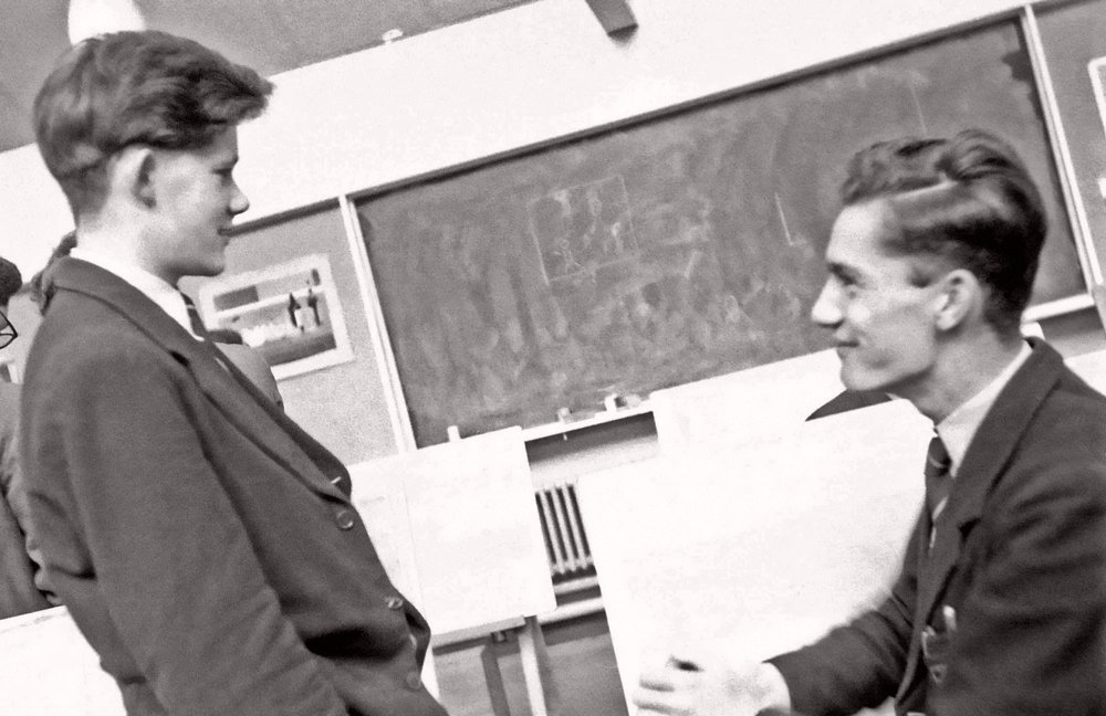 Chris Pickup and John Baldock, Bablake School, Coventry, 9 May 1955