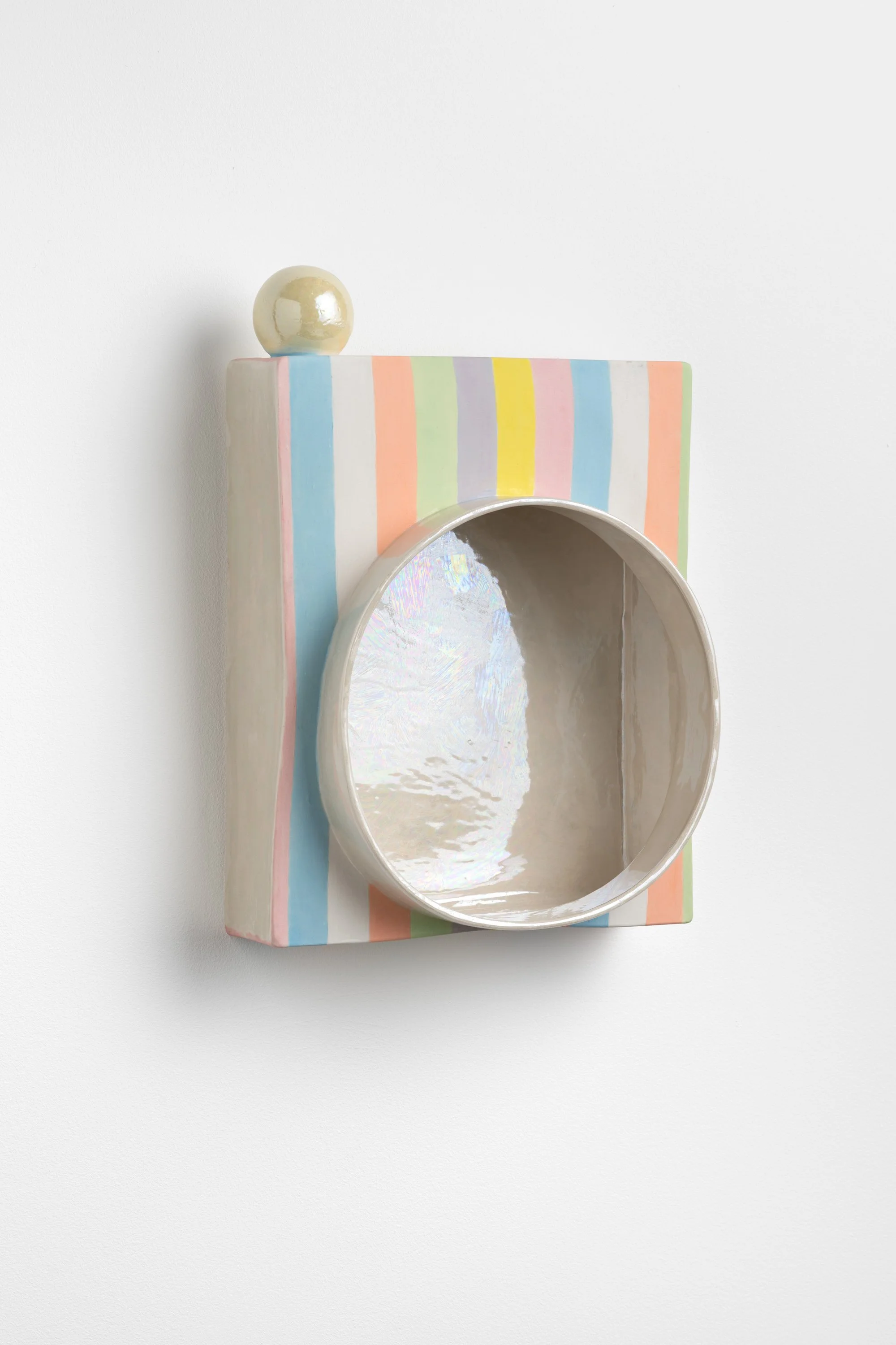 Mooncast, 2026.  Porcelain, glaze, lustre. 34h x 24w x 10d cm. Image: Mark Pokorny
