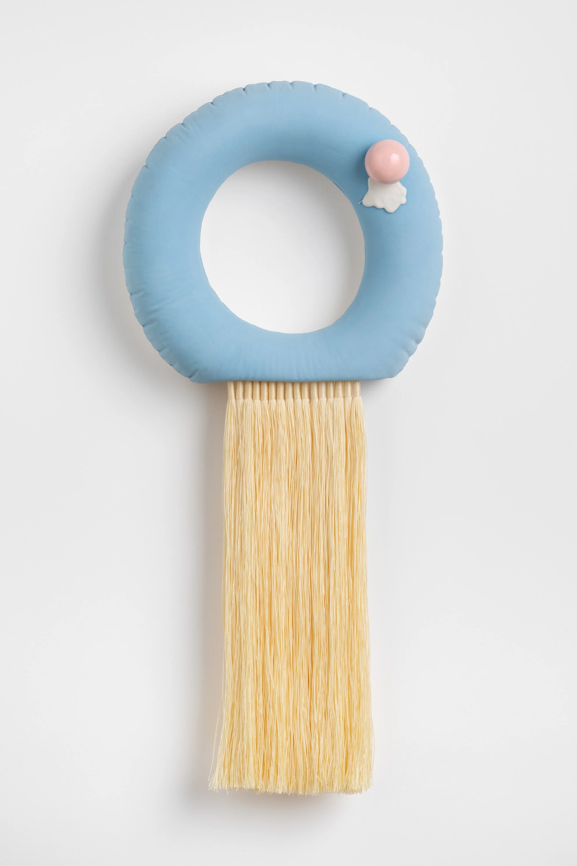 Guru, 2026. Porcelain, glaze, nylon cord, epoxy. 83h x 37w x 14d cm. Image: Mark Pokorny
