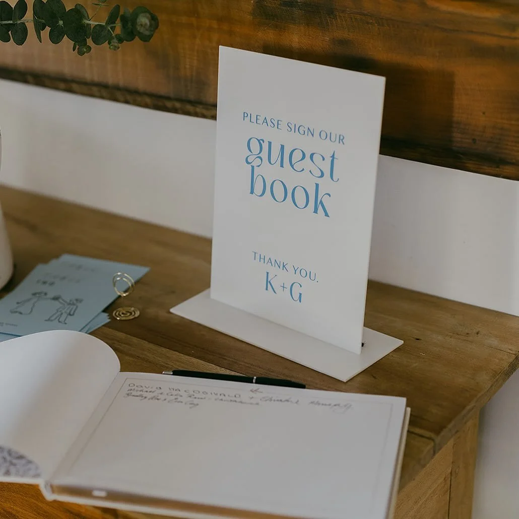 &mdash; Details Signage - Having a &ldquo;Please Sign Our Guestbook&rdquo; and other Small Details signage at your wedding is a fantastic idea for several reasons. 

Firstly, it encourages guests to actively participate in your celebration by leaving
