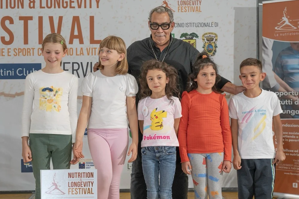 Ospite con i bambini del festival