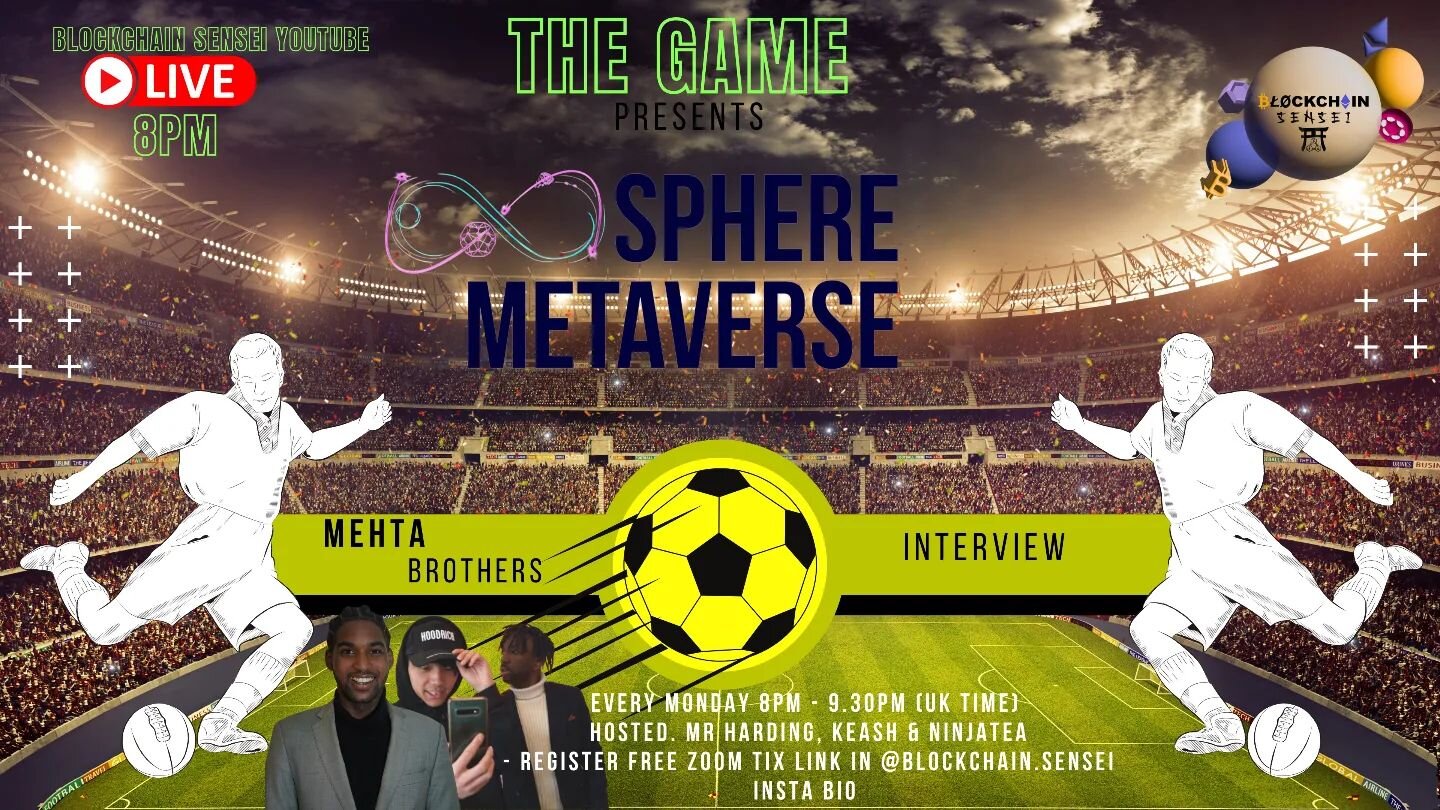 👇 Comment &quot; GAME &quot; in the comment section if you've received VALUE from Blockchain Sensei 💎

TONIGHT on
 🎮 The GAME we're going to be speaking with @spheremetaverse (sporting metaverse + Gateway to earn rare NFTS &amp; sports memorabilia