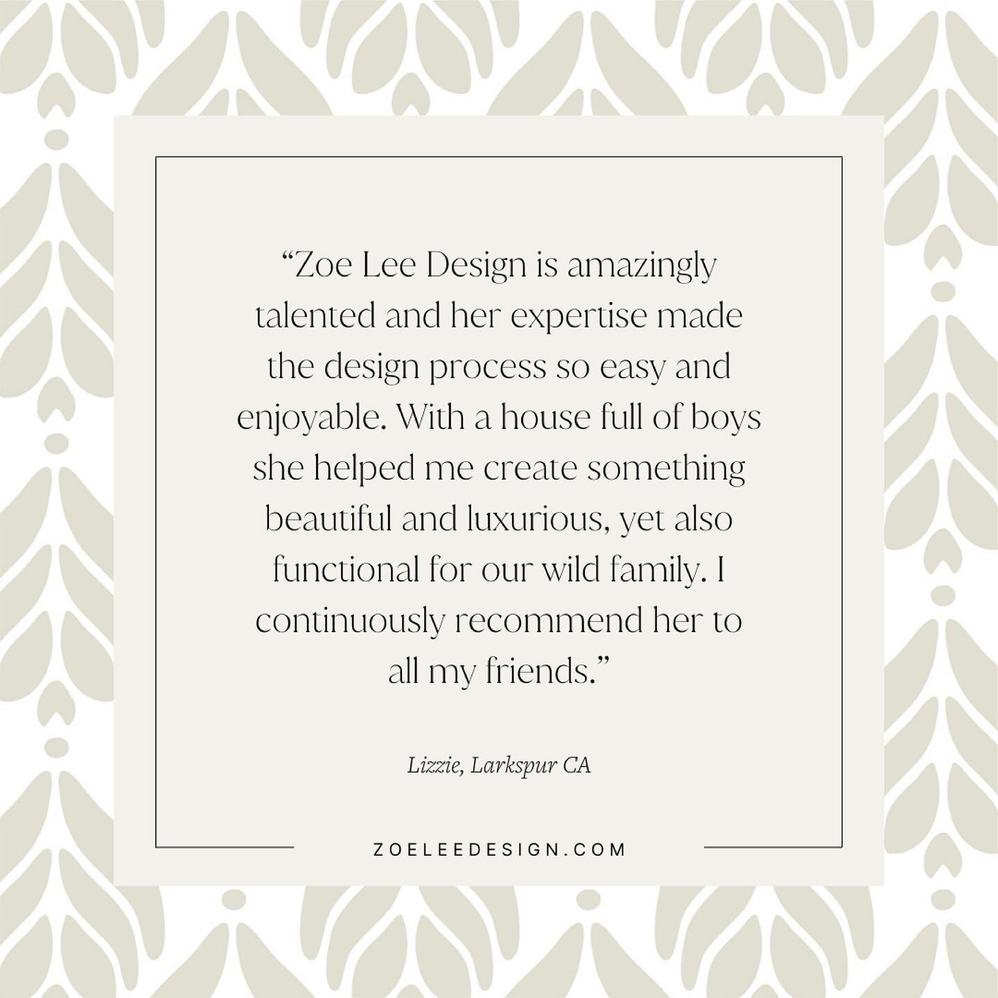 We love getting feedback from our clients! 🤍

We pride ourselves on creating spaces that are not only beautiful but that are functional for your family and &ldquo;life-friendly&rdquo;.