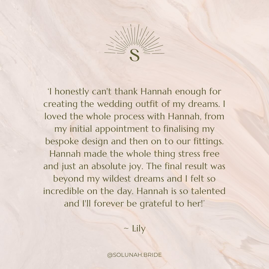A love note from Lily 💌

I can&rsquo;t explain how much it means to me to read such happy feedback from my brides. I pour so much of myself into each dress, my time and energy, my creativity and craftsmanship. Each bride feels like a dear friend by 