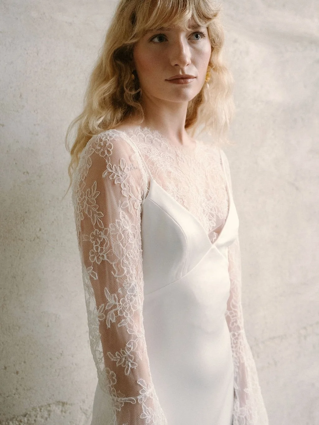 Zora &amp; Alba 

Minimal, effortless, elegant - Zora is understated and sleek, created using luxe eco friendly satin which slips over the skin and moves like a dream.

Paired with the Alba lace long sleeve - a perfect layering piece, adding intricat