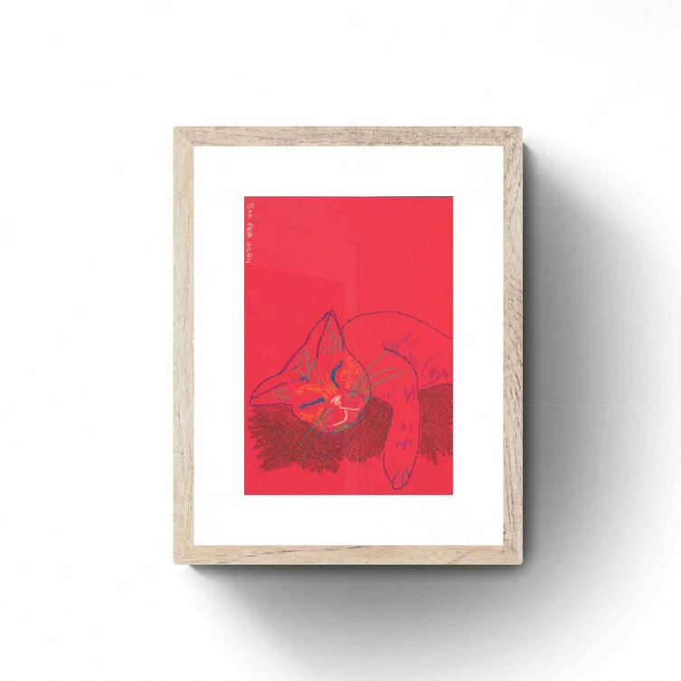Red Cat - Original Pastel Drawing