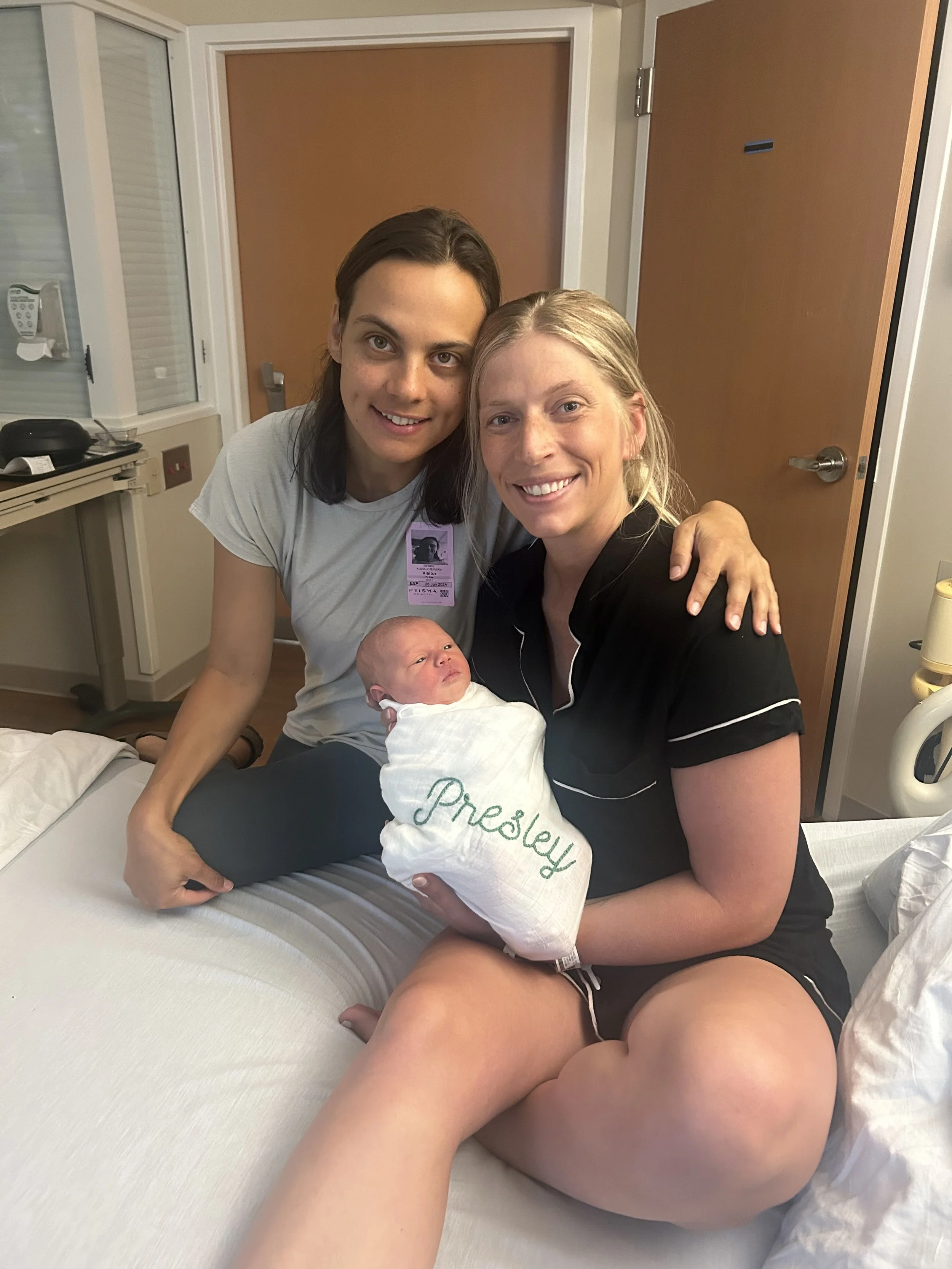 Postpartum Doula with new mom and newborn at Prisma Health Hospital