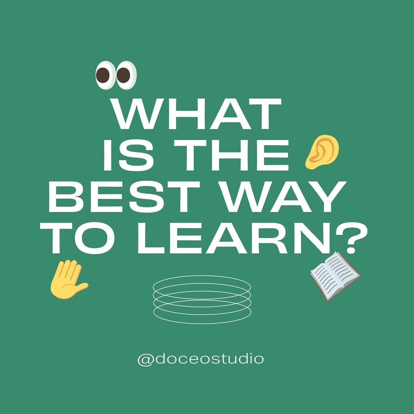 Learning is a skill and one that is needed to be constantly adapting! Find your individual preference and happy learning! 👀