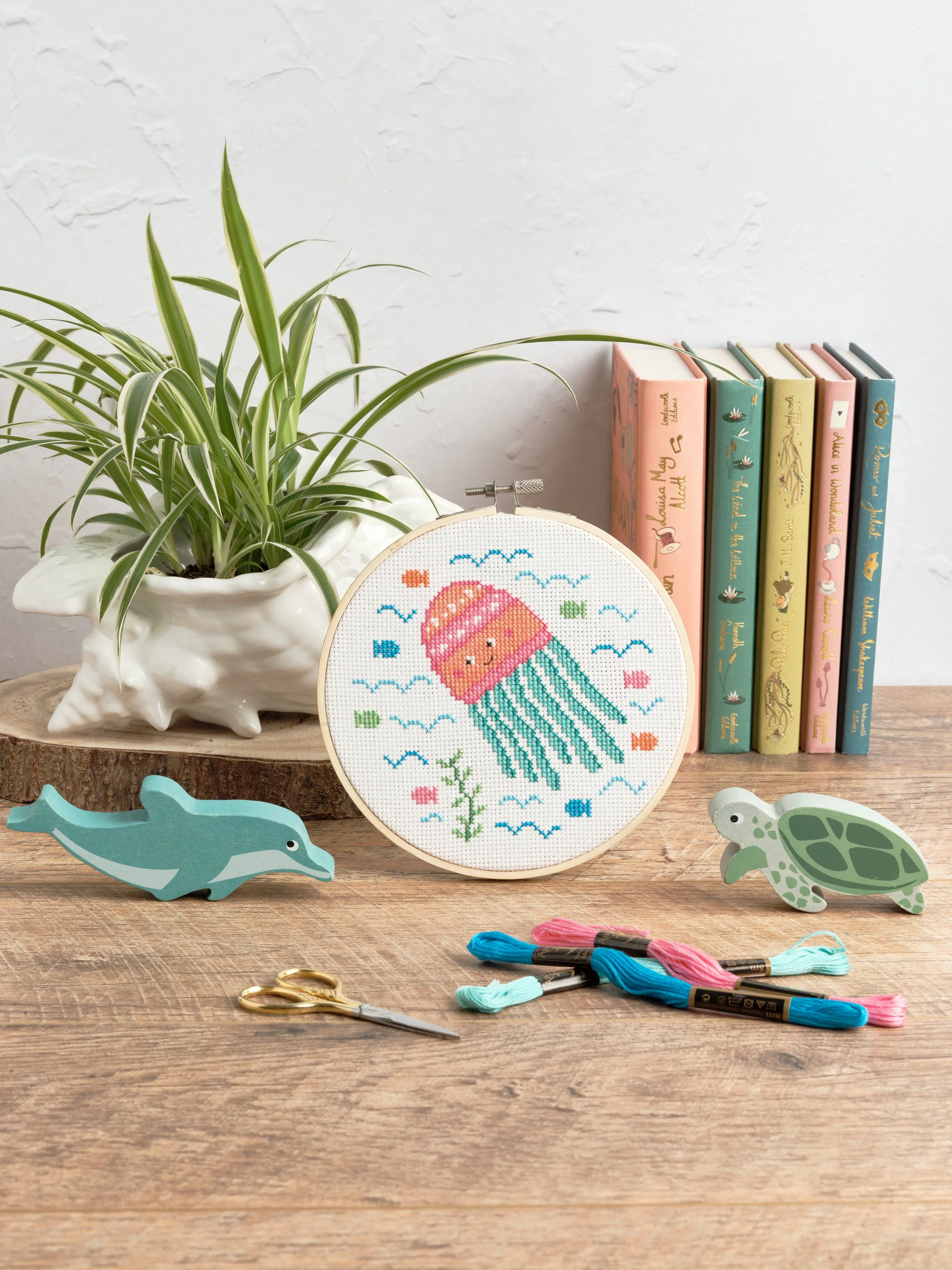 Anchor Under The Sea Collection Jellyfish Cross Stitch Kit — Sew