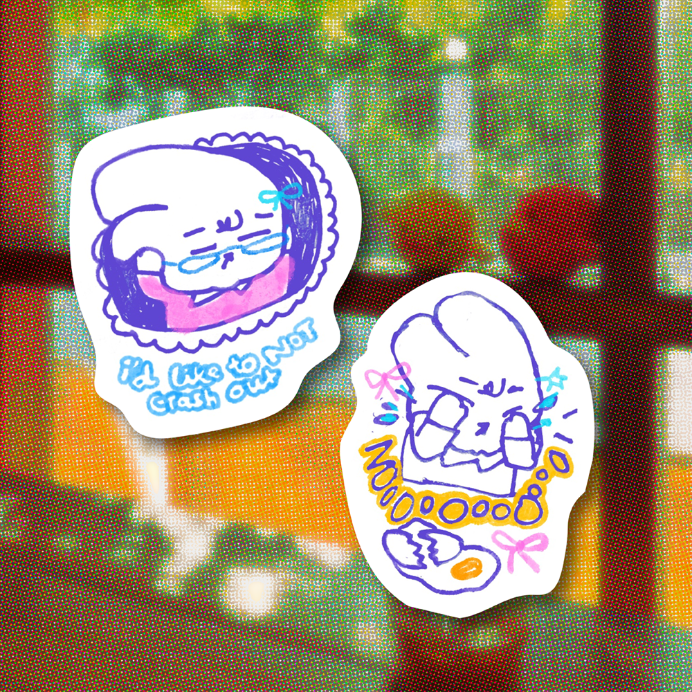 Laura crash egg & crash out sticker set