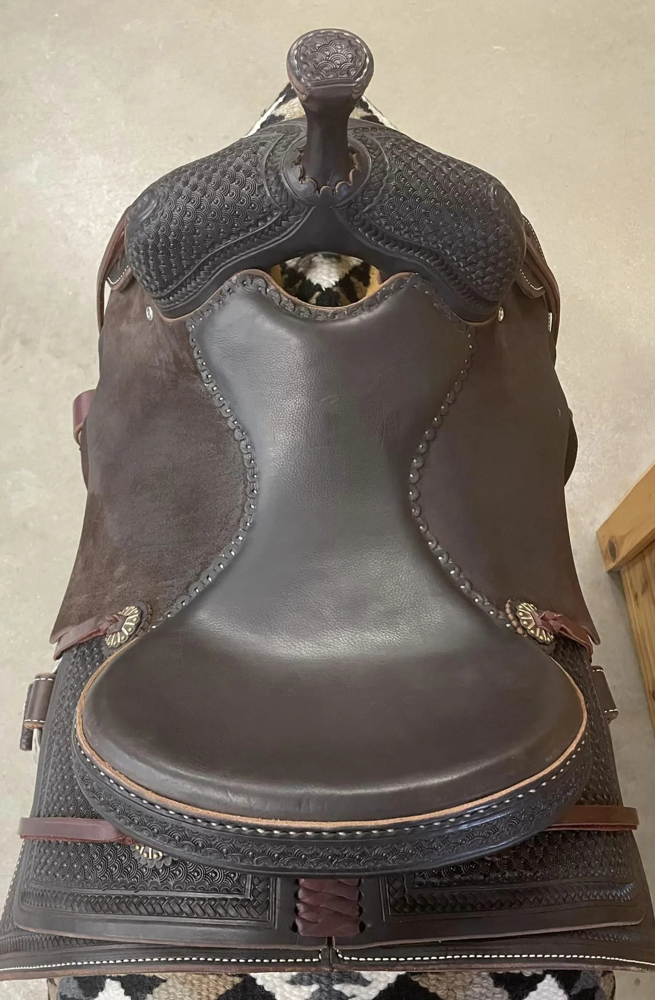 SOLD. Jeff Smith Custom Saddle, 16.5" DEMO Cow Horse Model — TC Saddles