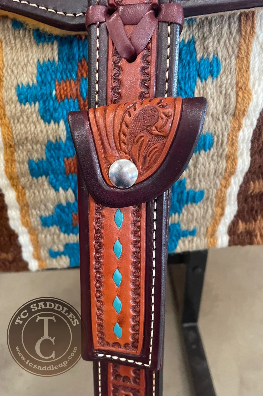 Rênes Romel Tressées Vintage En Cuir - Kangourou Avec Chaînes - Reining Cowhorse