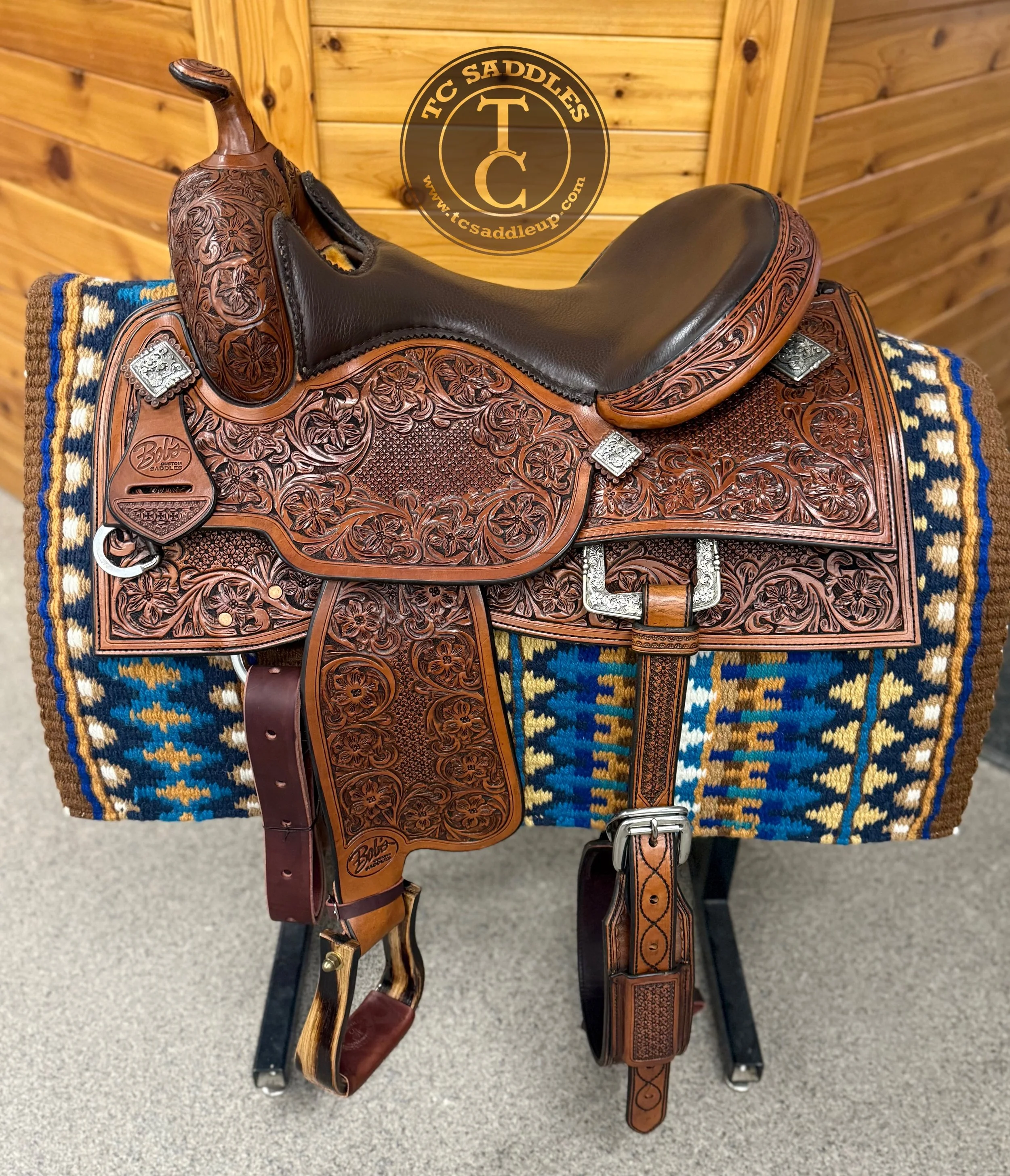 In Stock (AT STORE)!  Bob’s Custom Saddle 15.5” Lady Reiner, B25-394