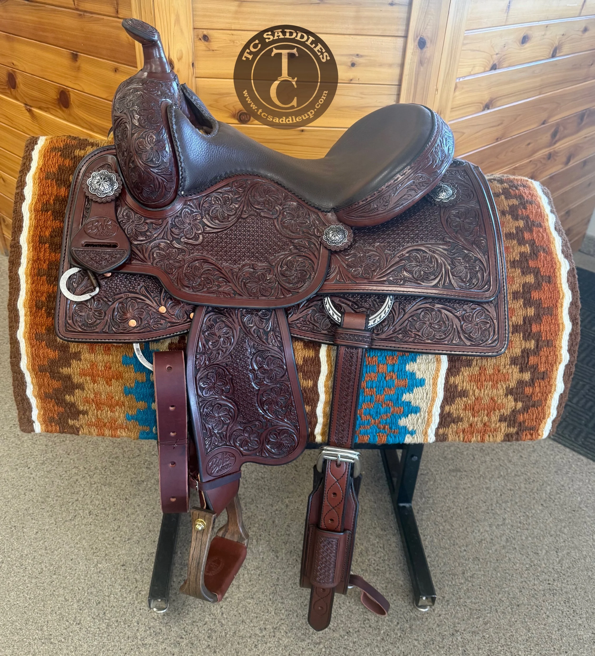 ON SALE!  In Stock (AT STORE)!  Bob’s Custom Saddle 15” Lady Reiner, B25-393