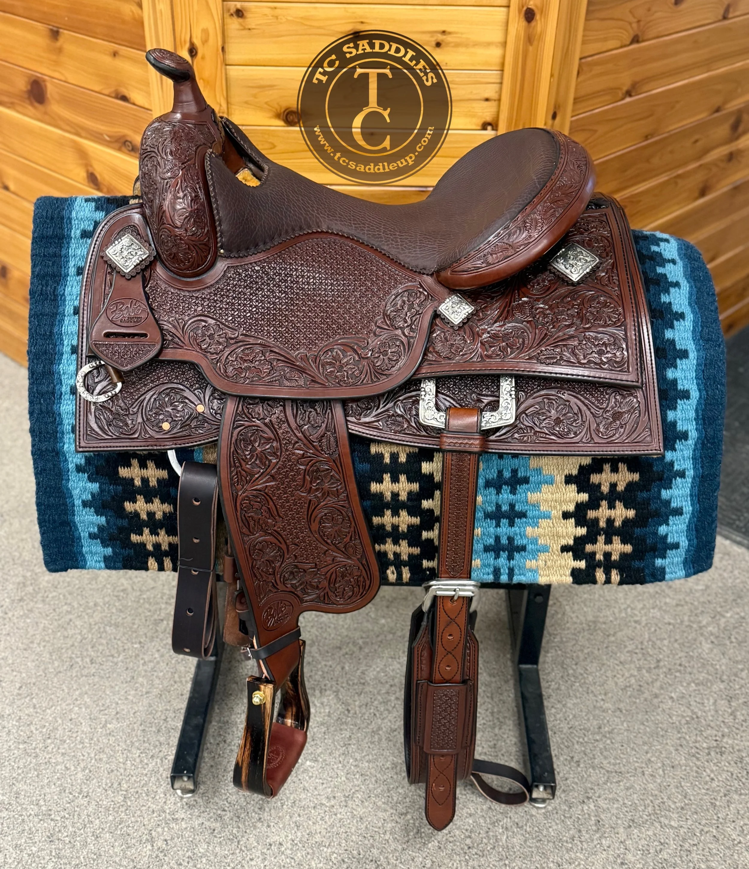 In Stock (AT STORE)!  Bob’s Custom Saddle 16” Lady Reiner, B25-395