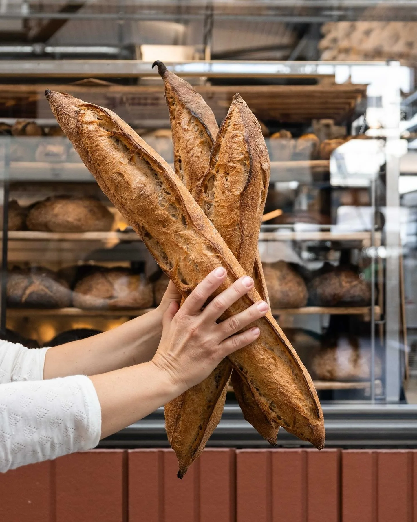 Our sourdough baguettes 🥖🥖🥖