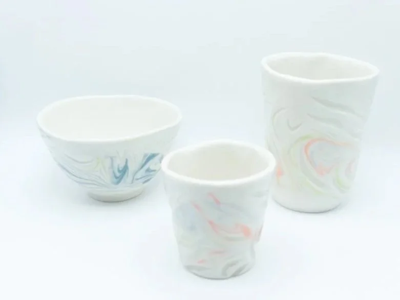 All day Slipcasting with colored slip Workshop 