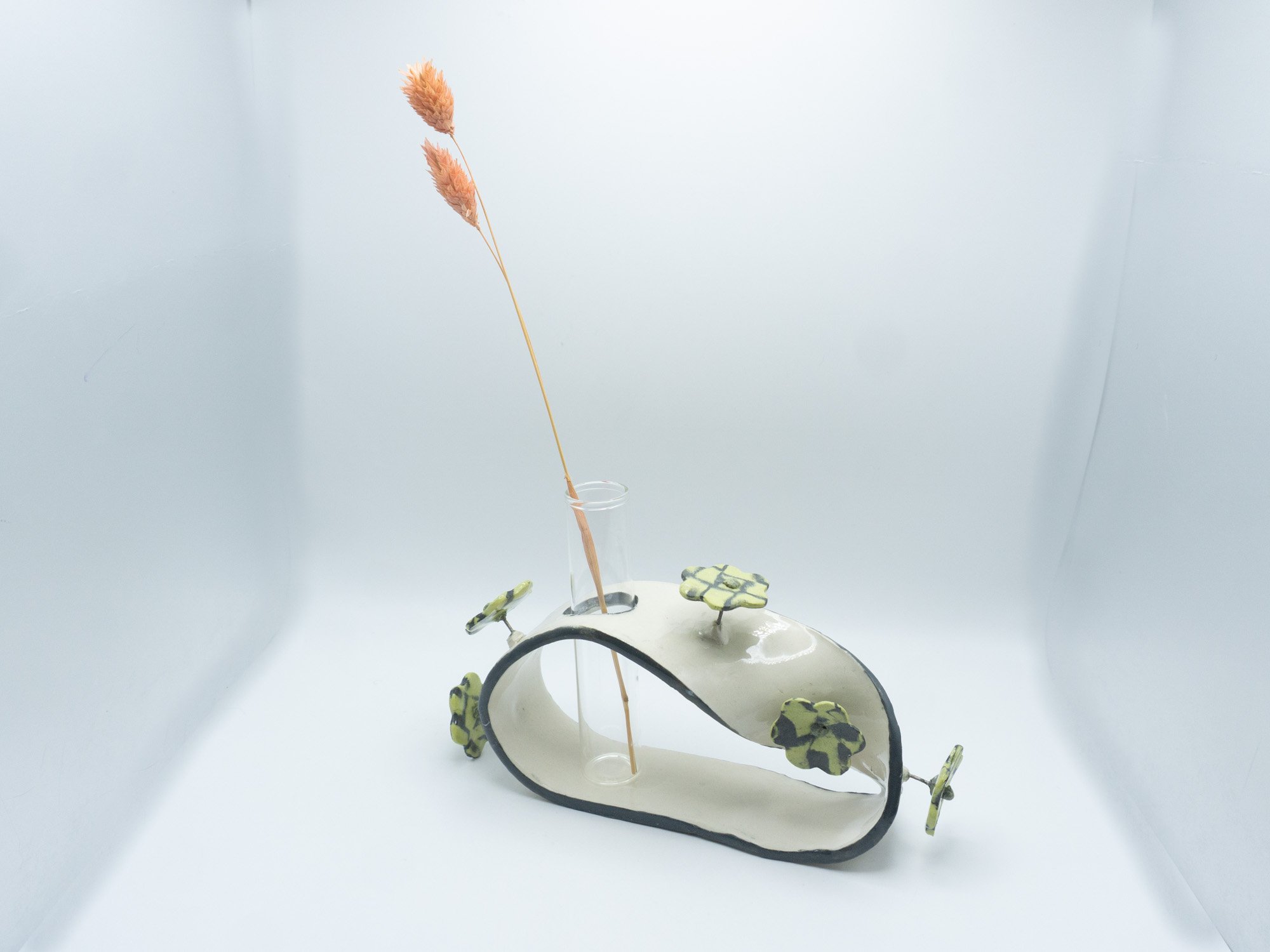 Mobius Vase with Nerikomi flowers sticking out-2026-[SOLD]