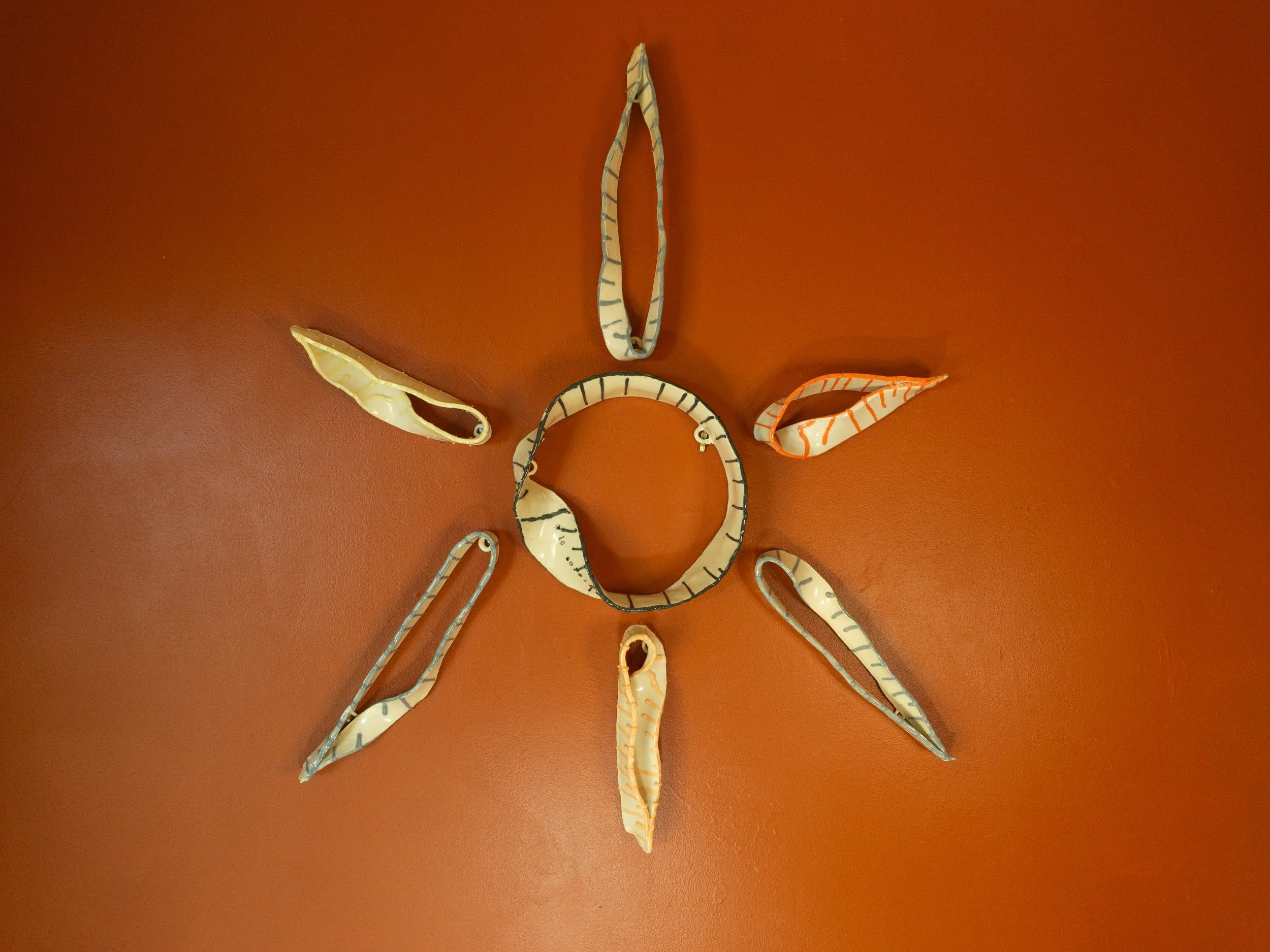 Seven piece "Soleil Noir" Mobius Wall Sculpture-2025-37"HX31"WX3"D