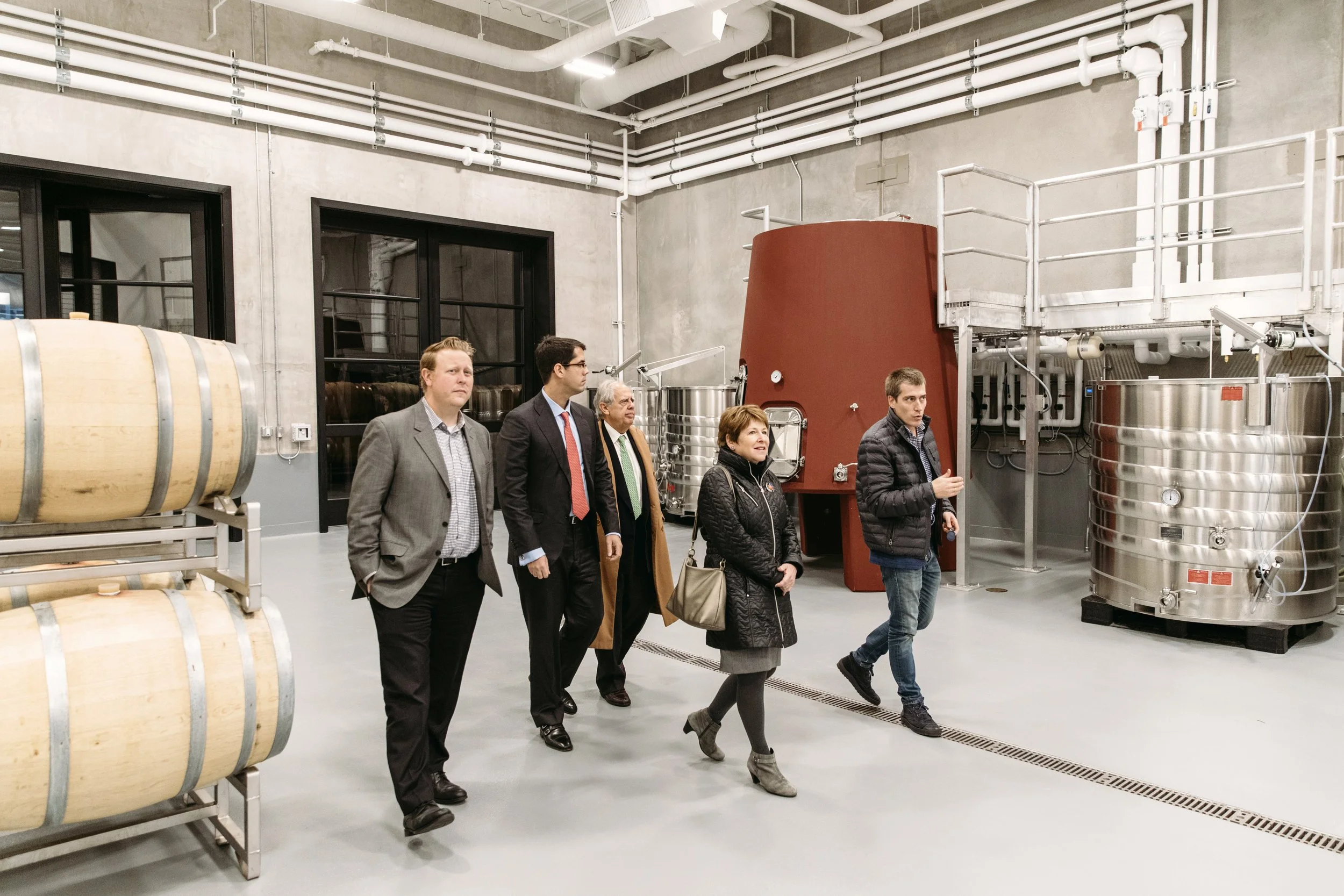 Lisa Brown, Director of the Washington State Department of Commerce, tours the Valdemar Estates production facility
