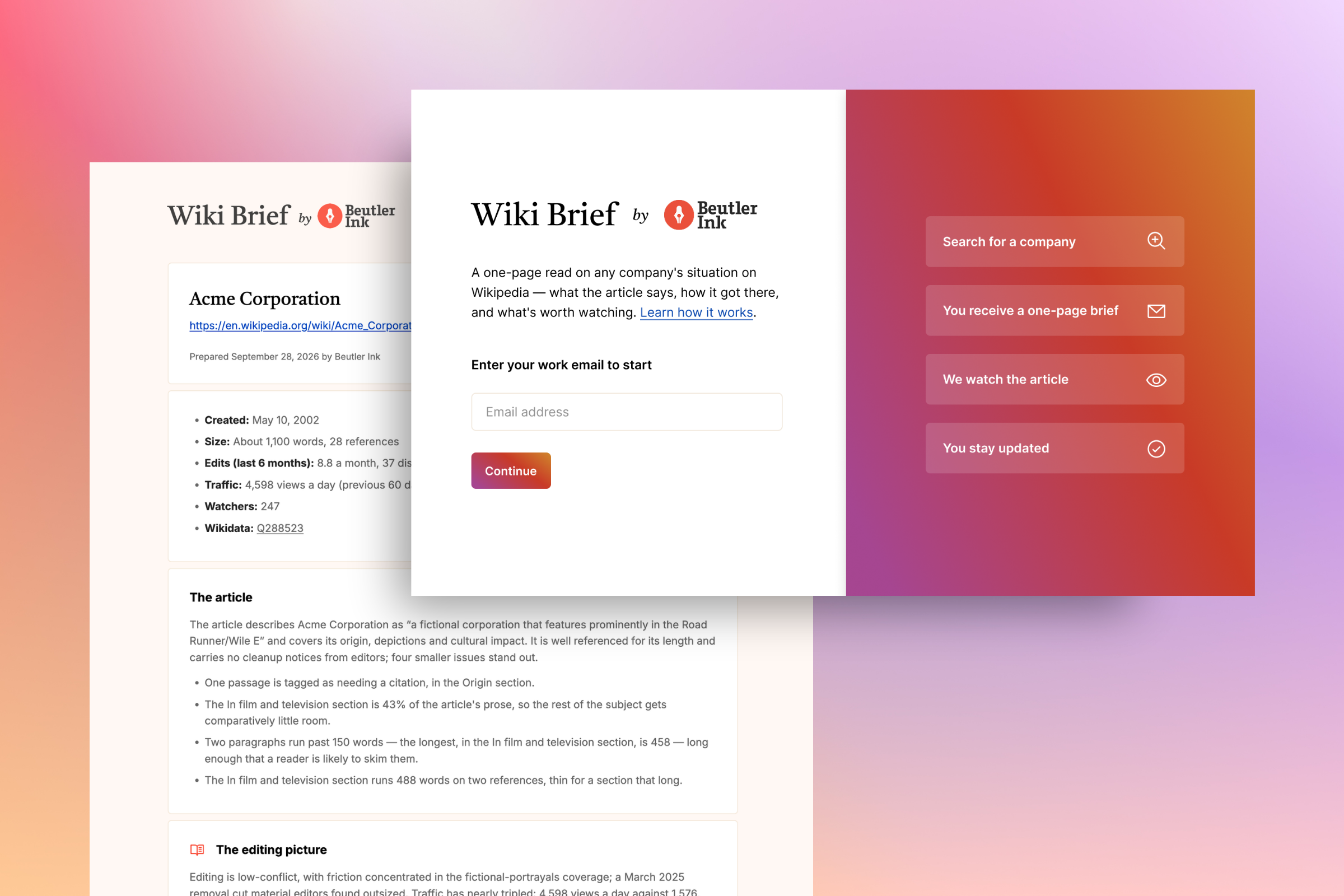 Screenshot of Wiki Brief