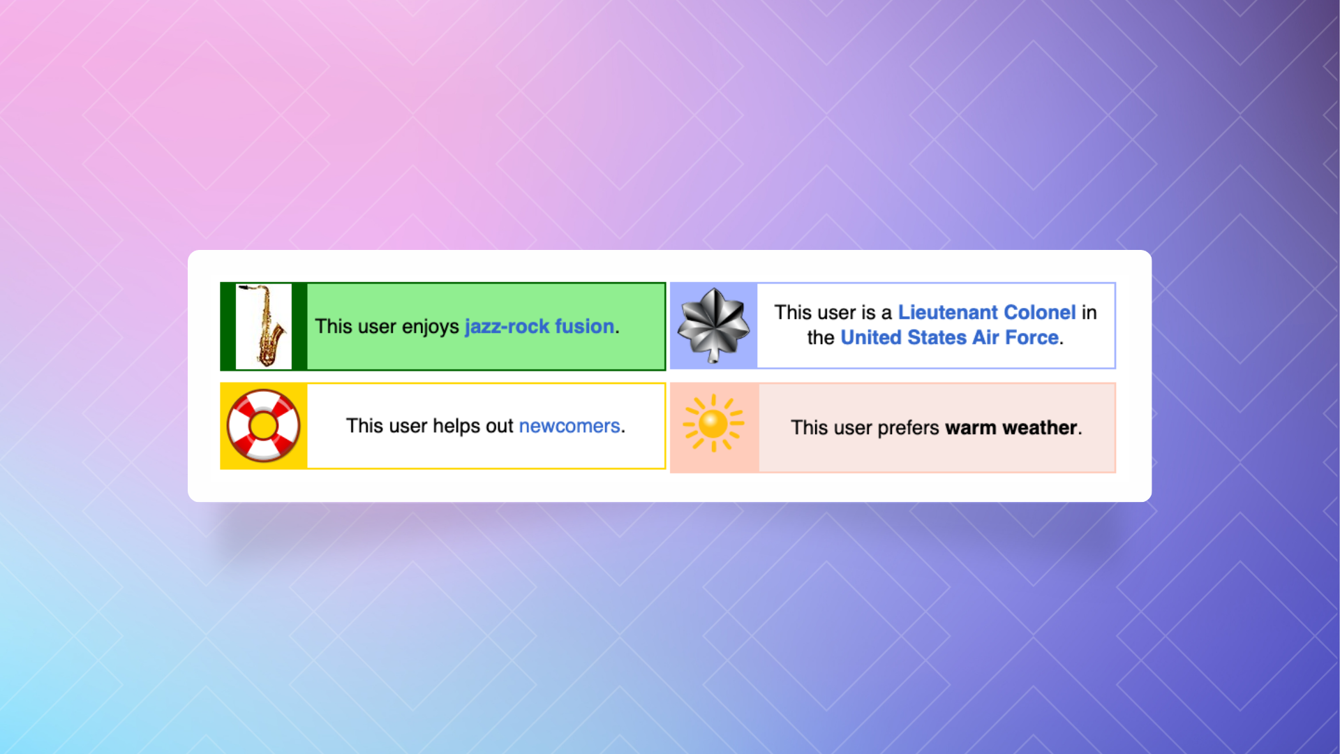 An example of a stylized userbox