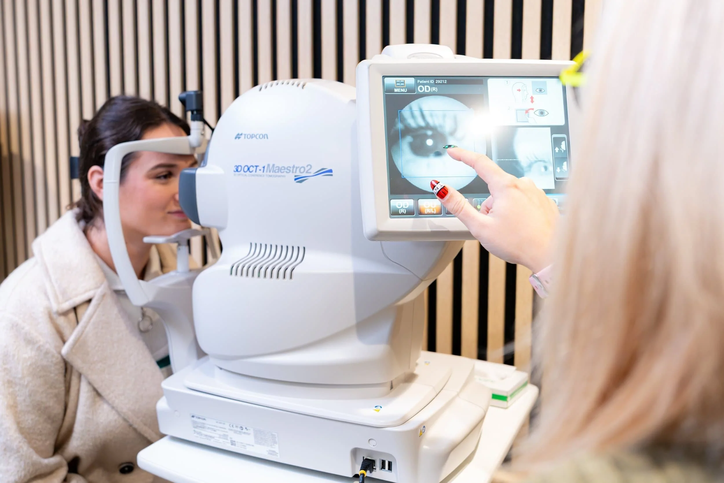 Lady having an OCT scan in Crowborough